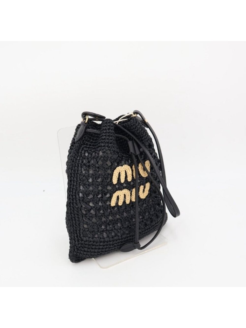 Miu Miu Basket Woven Fabric Mini Bag